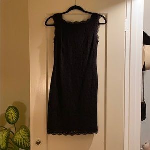 Black lace mini dress